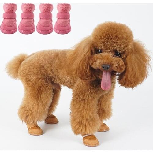 Non-slip Dog Cat Snow Boots Winter Warm Pet Shoes for Small Dogs Poodle Puppy Dog Accessories Mascotas Supplies zapatos de perro