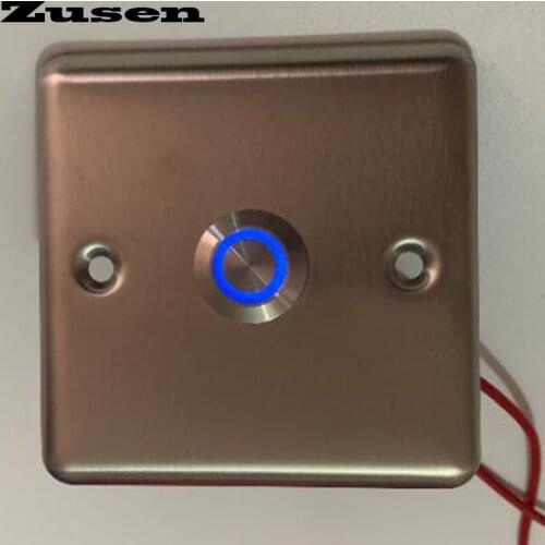 Zusen 19mm door light switch Door bell push button switch with blue LED light