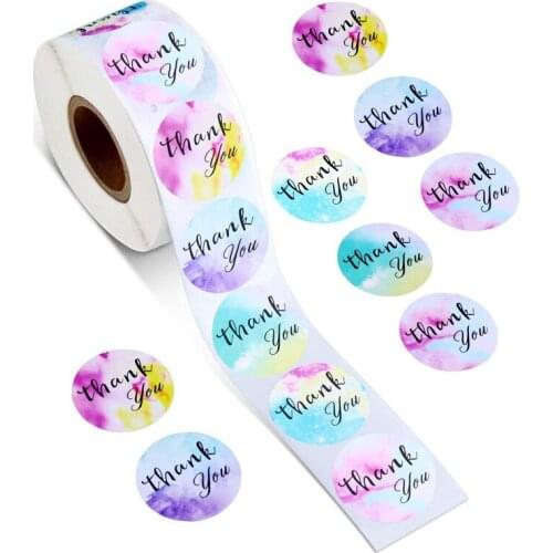 1inch 100-500pcs Thank You Stickers Seal Labels Paper Decoration Sticker for Handmade Baking Wedding Gift Stationery Sticker