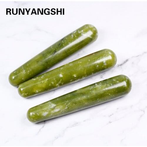 1PC good Quality Natural Green jade xiuyu Wands Gemstone Crafts Pleasure Wand Body Hand Massage Wood Magic Stone Ornament Gifts