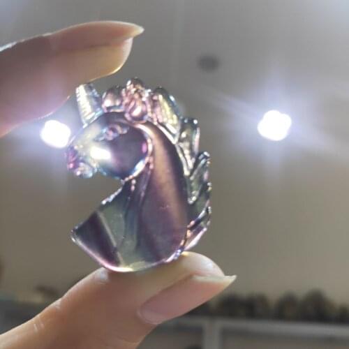1PC Natural Crystal Fluorite unicorn Ornaments Quartz Mineral Jewelry Modern Home Decoration Stone Crafts Holiday GiftOrnaments
