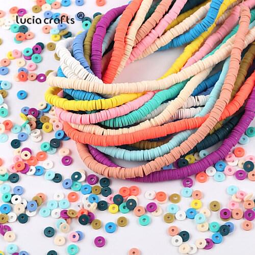 360pcs 6mm Flat Round Polymer Clay Beads Chip Disk Loose Spacer Handmade Beads For DIY Jewelry Making Bracelet C0901