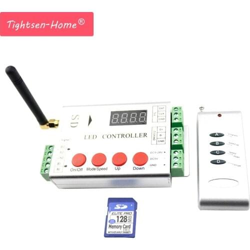 1000D led pixel controller SD card programmes 2048pixels RF controller dmx console TM1809 WS2811 ws2801 WS2812 DMX led strip