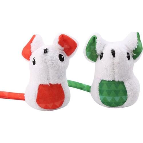 2pcs/set Cat Catnip Toys Fashion Creative Lovely Plush Mouse Shape Kitten Toy Pet Play Toy Pet Supplies