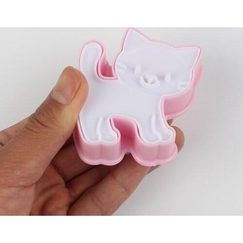 3Pcs/Set Cute Cat Kitten Cookie Molds Fondant Cutter Biscuit Cutter Cake Pastry Mold Cake Decoration Kitchen DIY Baking Supplies