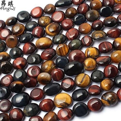 6-8mm Natural Irregular Tiger Eye Beads Colorful Loose Spacer Beads For DIY Jewelry Making Bracelets Necklace Pendants 15
