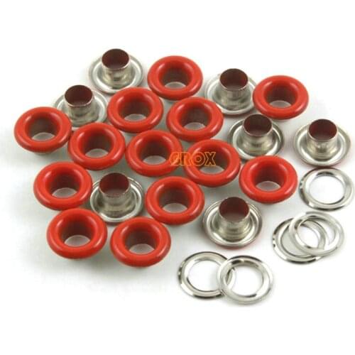 800 Set 8*4*4mm (Outer diameter * Inner diameter * Height) Red Round Eyelet Grommet