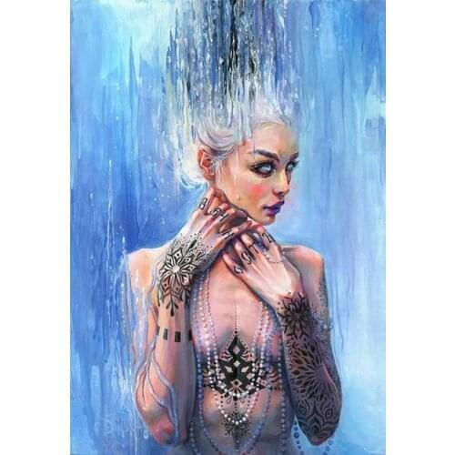 Diamond painting 5D kit Full square wall stickers Cuadros haft diamentowy Cross stitch Cartoon woman art Mosaic Tattoos colour