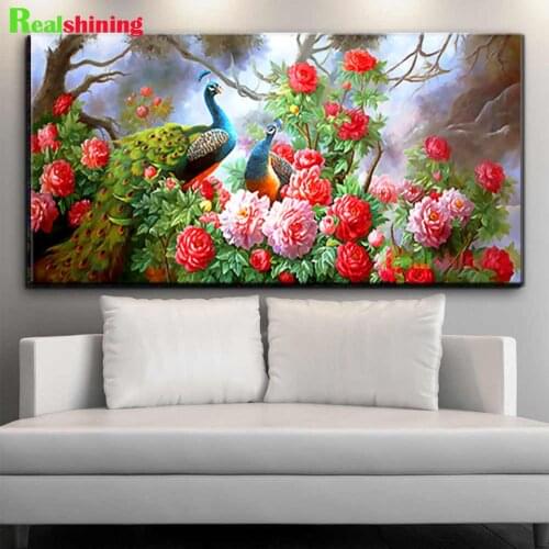 Diamond painting Peacock flower 5d diy handmade Rhinestone embroidery mosaic stitch cross kit full square round drill N1873