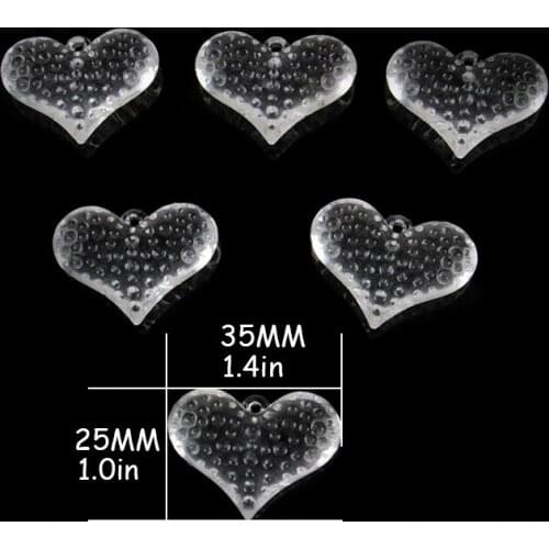 Charms Acrylic Heart Faceted Beads 25mmx35mm 40pcs Pendant Jewelry Findings Loose Accessories Chandelier Beads For Home/Wedding