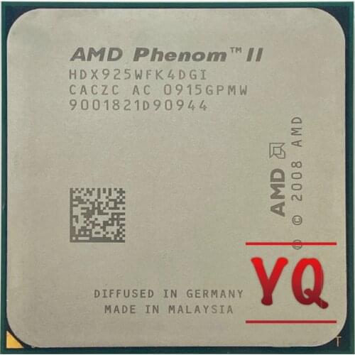 AMD Phenom II X4 925 95W 2.8 GHz Quad-Core CPU Processor HDX925WFK4DGI./HDX925WFK4DGM Socket AM3
