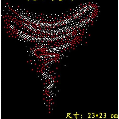 Neckline decor iron on applique patches hot fix rhinestone transfer motifs designs iron on transfer fixing rhinestones for shirt