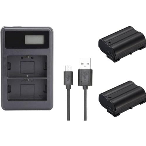 EN-EL15 ENEL15 EL15 Battery+USB Charger for Nikon D500,D600,D610,D750,D7000,D7100,D7200,D800,D850, D810, Z7II,1 V1,Z6