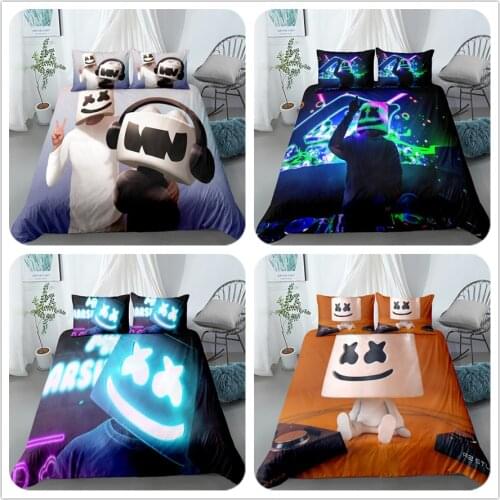 DJ cartoon duvet cover set single twin double queen king cal king size bed linen set