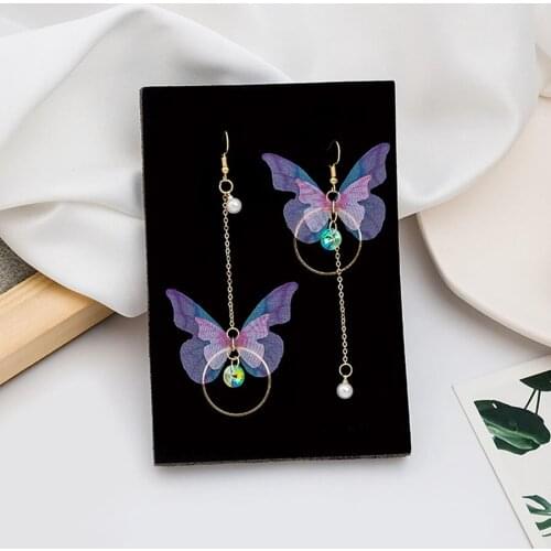 Korean Earrings 2021 Trend Fashion Jewelry Gold Plated Long Tassel Pearl Crystal Zircon Butterfly Earrings For Women Girls