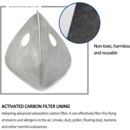 Cycling Anti-smog Mask Liner Removable Mask Lining Activated Carbon Mask Accessory Filter Outdoor Tools