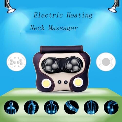 Electric Head Neck Massager Home Cervical Shiatsu Massage Neck Back Waist Body Electric Multifunctional Massage Pillow Cushion
