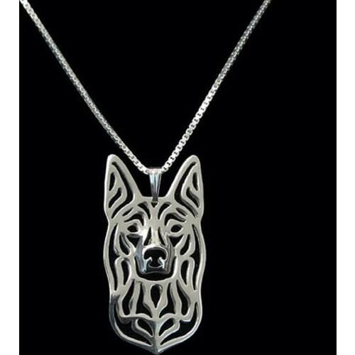 Fashion Alloy Dog Shaped Necklaces Womens Australian Kelpie Pendant Necklaces For Retail