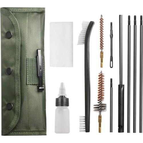 M16 M4 AR15 Tactical Gun Cleaning Tool Kit Pistol Rifle Rod Brushes Set Nylon Bag Brush Sets Hunting Accessory Gun Clean Tool