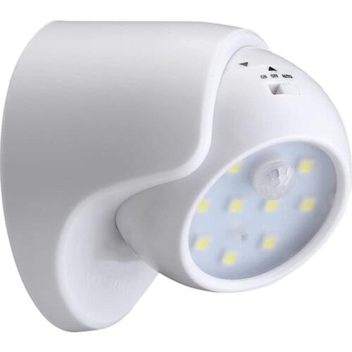 PIR Motion Sensor 9 Led Night Light 360 Degree Rotation Wireless Detector Night Light Wall Lamp Auto On/Off Closet Hallway Light