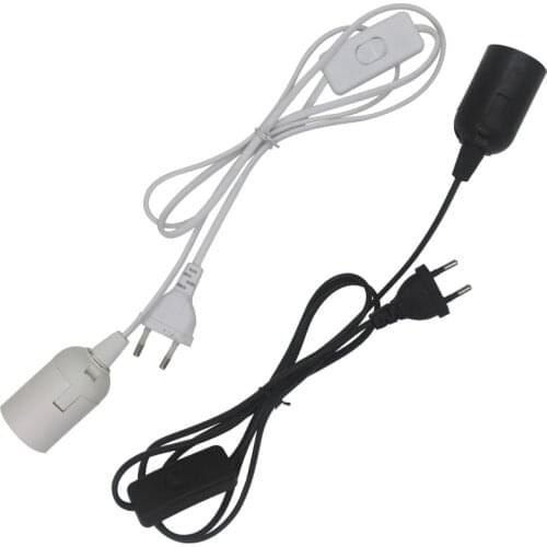 1.8m Power Cord Cable E27 Lamp Base Holder EU Hanging Pendant LED Light Fixture Lamp Bulb Socket Cord Adapter With Switch