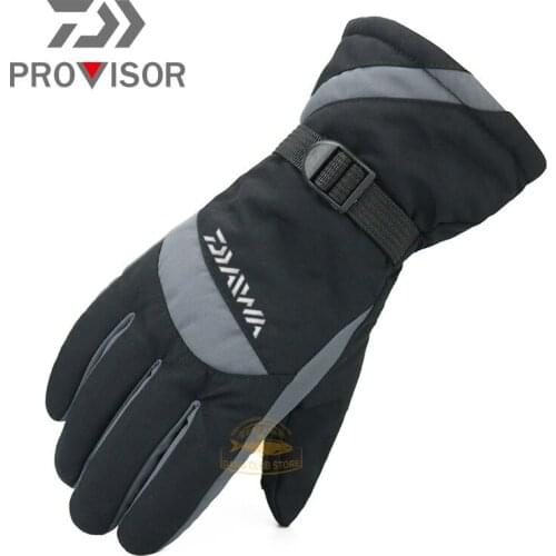 2020 Winter DIAWA Fishing Gloves Waterproof Ski Gloves Outdoor Sports Plus Fleece Gloves Non-slip Warm Fishing Gloves