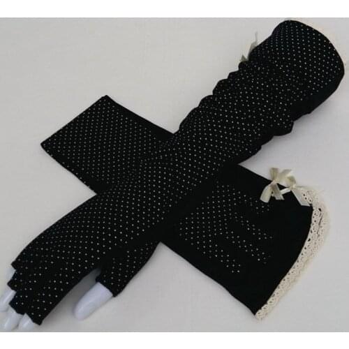 Female Sports Fitness Cycling Sunscreen Touch Screen Long Gloves Women Thin Cotton Fashion Half Finger Driving Gloves B88