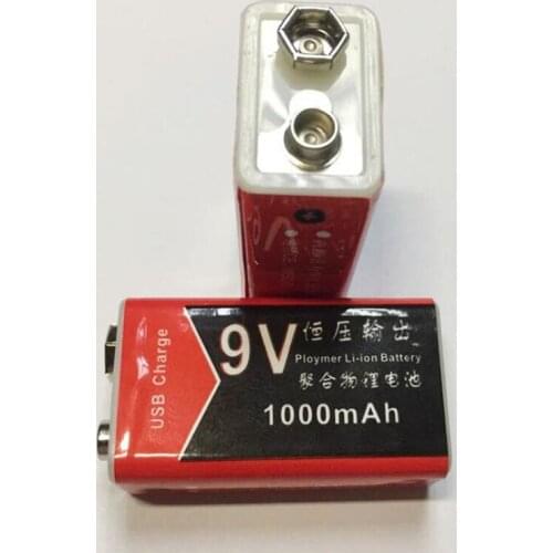 Rechargeable stack gtf 9v, usb, li-polymer, 1000mah, usb, lithium battery for microphone, toys, remote control, direct upload