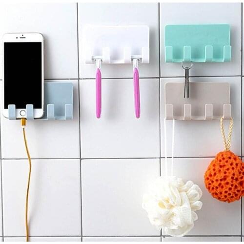 Plastic Wall Suction Storage Door Hooks For Kitchen Bathroom Power Plug Key Hanger Adhesive Hooks Rack Hook with suction cups