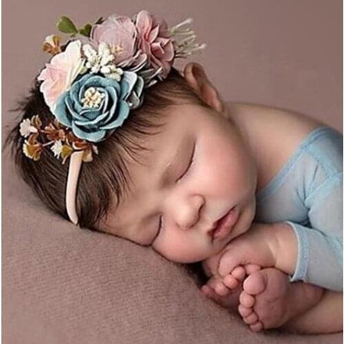 Princess Flower Headband Newborn Baby Boy Girl Artificial Floral Photography Prop Hair Accessories Infant Headwear Hot New