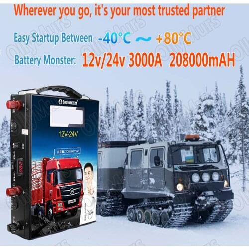 Soulor Car Jump Starter Battery Power Bank 3000A 208000mAH Jumpstarter Auto Buster Emergency Booster Car Charger Jump Starter
