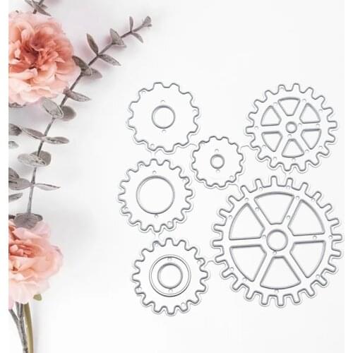 Puzzle Embossed Gear Template Carbon Steel Cutting Dies DIY Scrapbooking Photo Album Embossing Paper Cards Making