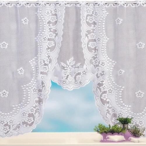 Bedroom Roman Blind For Kitchen Valance Window Tulle Curtains European White Lace Sheer Curtains Coffee Dividers Curtain