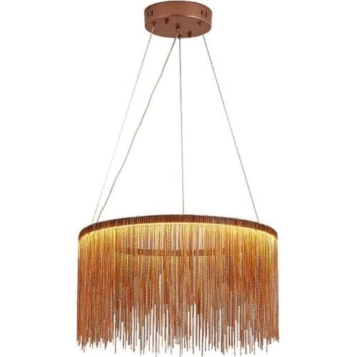 Modern simple tassel aluminium chain pendant light lamp Nordic living room restaurant villa bedroom hotel art pendant lamp