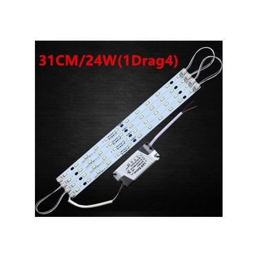 Led Ceiling Lamp Reconstruction Rectangular Light Bulb Light Bar Lamp Beads Core Board Lights White Bright 31cm 24W 1 Drag 3