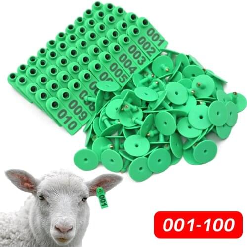 Farm Animal Livestock Supplies No.001-100 Sheep Ear Tag Laser Type Copper Head Earrings Animal Supplies