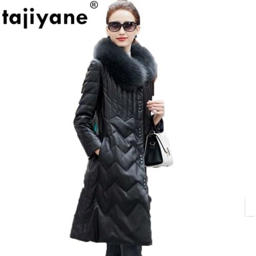 Sheepskin Female Coat Jacket Autumn Winter Jacket Women Tops Real Genuine Leather Jacket Korean Fox Fur Collar Down Coats ZT1727