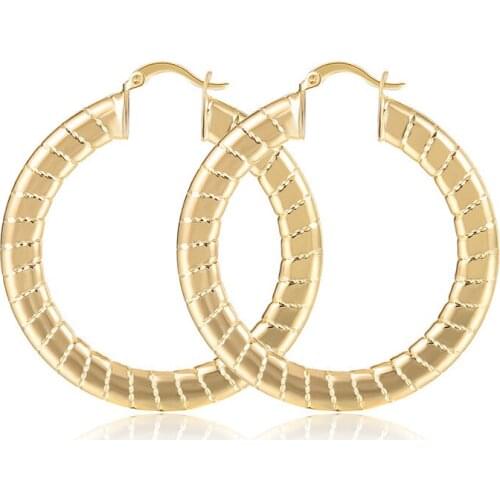 Simple Large Big Circle Round Hoop Earrings Women Wedding Party Show Jewelry Brand Girl Gold Earrings Bohemian Jewelry