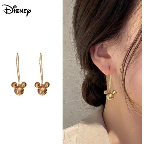 Disney Mickey Mouse Cartoon Hoop Earrings for Womens Fashion Statement Golden Punk Charm Earrings Party Jewelry Small Gifts