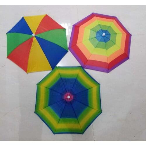 Manufacturers Outdoor rainbow watermelon fishing umbrella light sunny umbrella hat umbrella head wear umbrella elastic umbrella