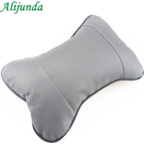 1 car pillow leather headrest super soft memory foam car seat cover head pillow neck cushion