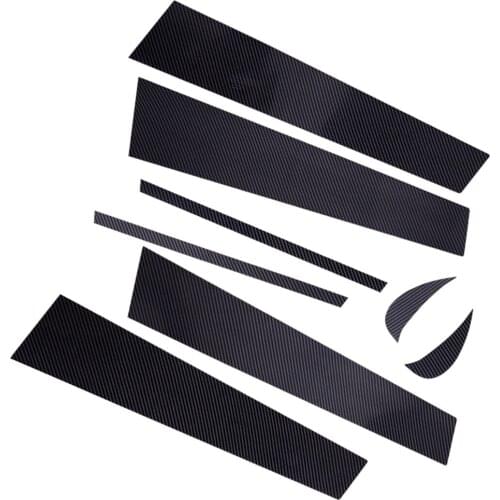 1 Set Car Door Window B Pillar Post Cover Trim Sticker Carbon Fiber Style PC Fit for Toyota Camry 2021 2020 2019 2018