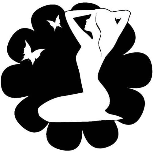 14cm*14cm Silent Cute Flower Girl Car Sticker Pvc Pop Fashion Style Auto Windshield Waterproof Decal Can Be Customized Color