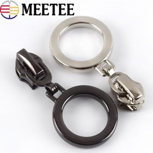 20pcs 5# Zipper Sliders for Nylon Zips O Ring Puller Tab Zipper Head for Sewing Repair Kit DIY Clothes Bag Accessories