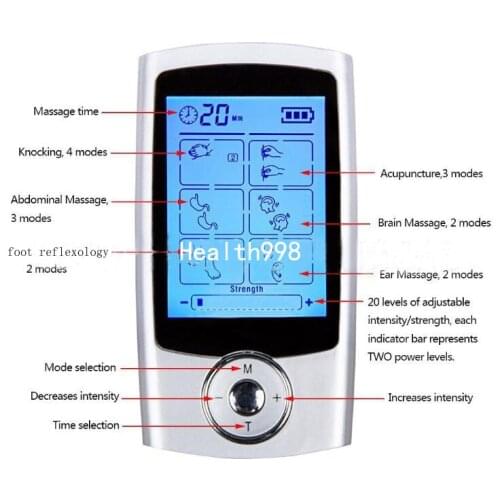 5pc/lot Hand-held 16 Modes EMS Muscle Digital MINI Full Body Massager Low frequency Electronic Acupuncture For Physical Therapy
