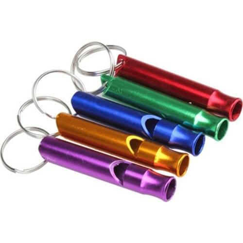 7PCS/Set Student Aluminum Alloy Whistle Keychain Outdoor Emergency Survival Safety Sport Camping Hunting Whistle