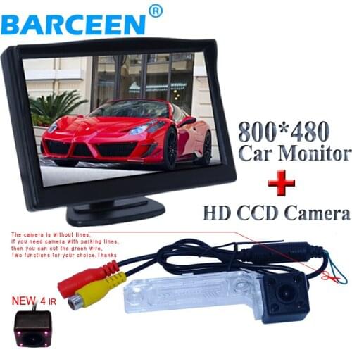 Hs car rear view camera and car monitor with Simple appearance 170 angle lens +5" screen factory selling for Volkswagen Passat