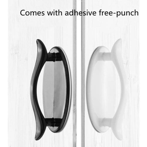 Hole Free Door Handle Wardrobe Drawer Wooden Door Glass Sliding Door Adhesive Auxiliary Sliding Door Window Handle Tool Parts