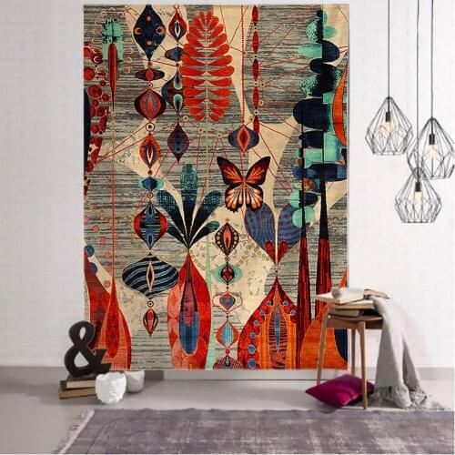 Boho Decor Abstract Flower Tapestry Wall Hanging Bohemia Tapestry Room Home Decoration Mandala Hippie Tapiz Decoration Mural