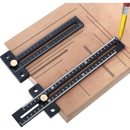 Woodworking Scribe T180/280 Marking Ruler T-type Line Scriber Aluminum Alloy Scribing Ruler Measuring Tools